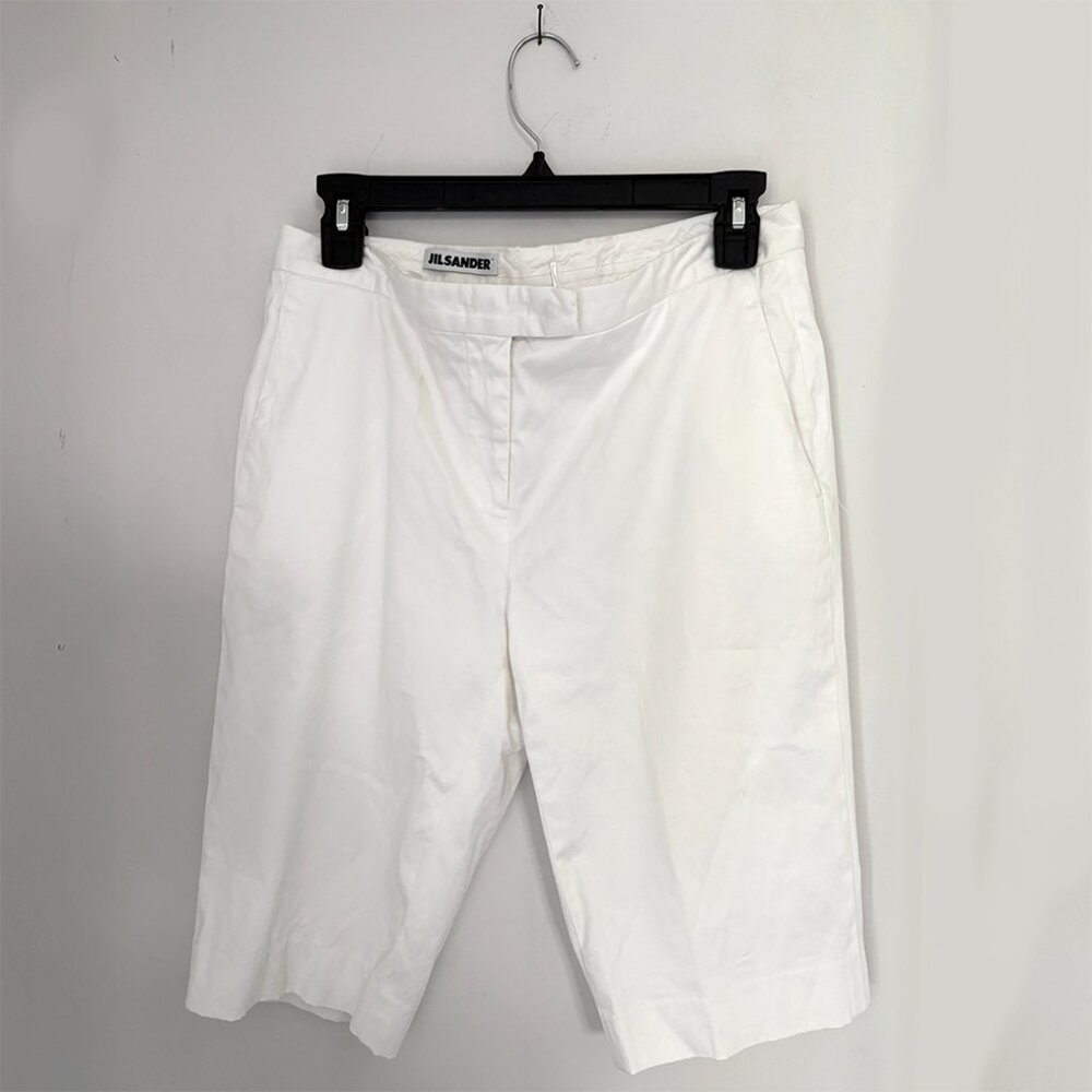 JIL SANDER White Tailored Shorts_ Size 38
